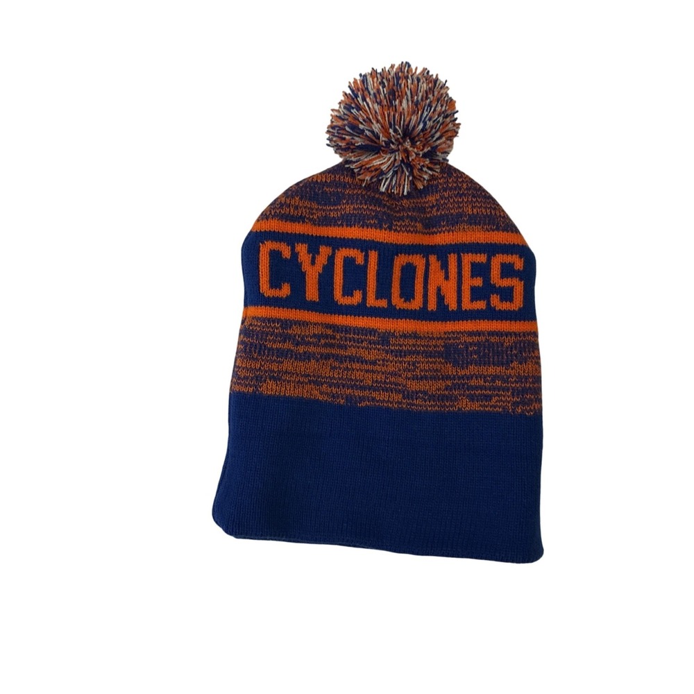 Brooklyn Cyclones MLB Mens Knit Beanie Blue Orange Pom Pom Cuffed Stocking Cap